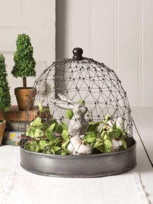 CTW Home Collection French Chicken Wire Cloche with Tray