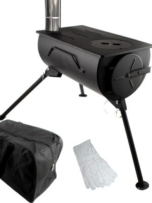 NJ Comfort Wood Burning Stove Portable Camping Cooker Tent Heater Firepit