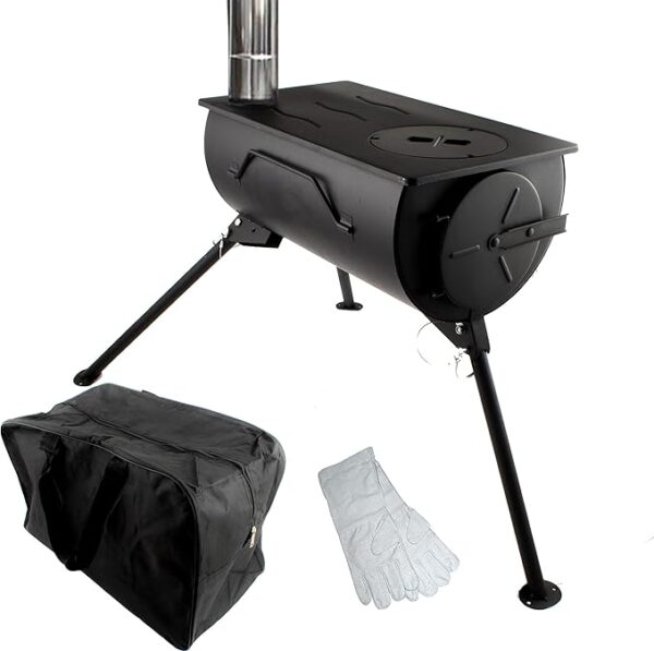 NJ Comfort Wood Burning Stove Portable Camping Cooker Tent Heater Firepit